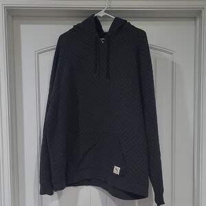 Men's Textured Charcoal Grey Hoodie Sweatshirt